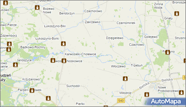 mapa Nowe Karwosieki, Nowe Karwosieki na mapie Targeo