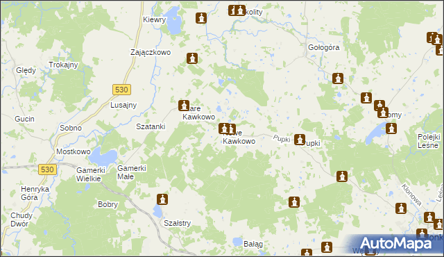 mapa Nowe Kawkowo, Nowe Kawkowo na mapie Targeo