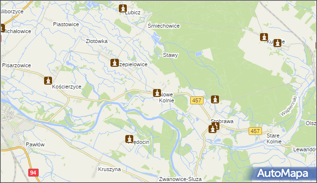 mapa Nowe Kolnie, Nowe Kolnie na mapie Targeo