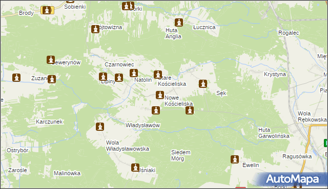 mapa Nowe Kościeliska, Nowe Kościeliska na mapie Targeo