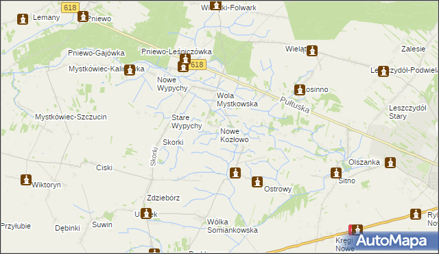 mapa Nowe Kozłowo, Nowe Kozłowo na mapie Targeo