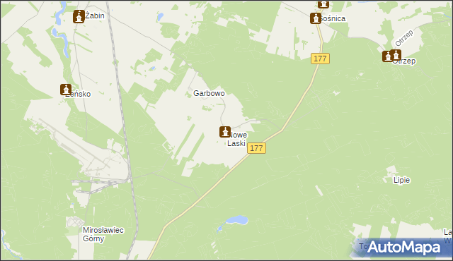 mapa Nowe Laski, Nowe Laski na mapie Targeo