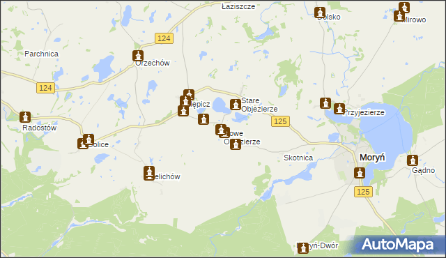 mapa Nowe Objezierze, Nowe Objezierze na mapie Targeo