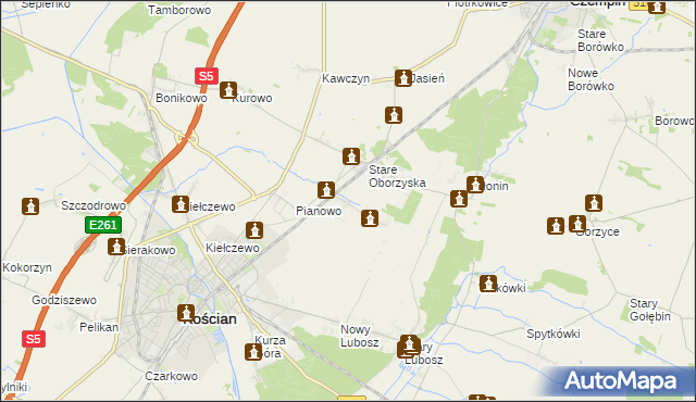 mapa Nowe Oborzyska, Nowe Oborzyska na mapie Targeo