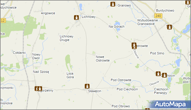 mapa Nowe Ostrowite, Nowe Ostrowite na mapie Targeo