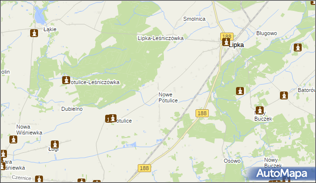 mapa Nowe Potulice, Nowe Potulice na mapie Targeo