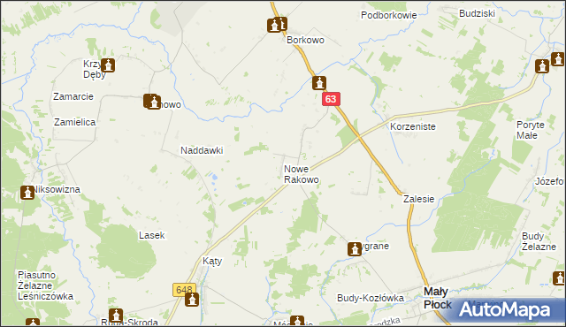 mapa Nowe Rakowo, Nowe Rakowo na mapie Targeo