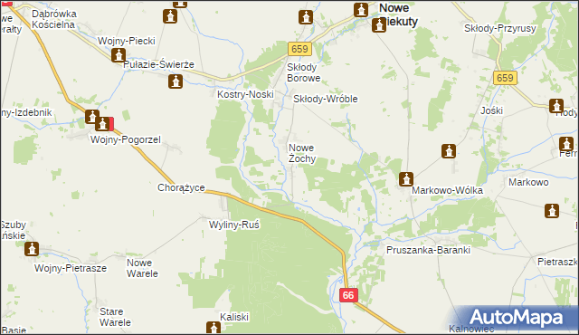 mapa Nowe Rzepki, Nowe Rzepki na mapie Targeo