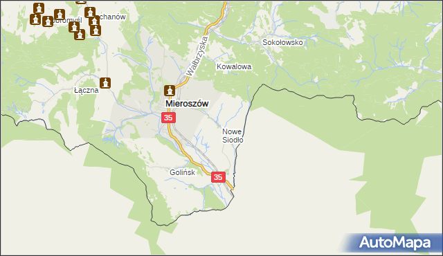 mapa Nowe Siodło, Nowe Siodło na mapie Targeo