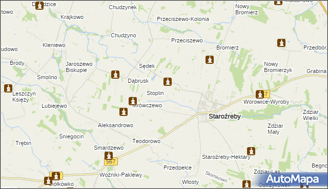 mapa Nowe Staroźreby, Nowe Staroźreby na mapie Targeo