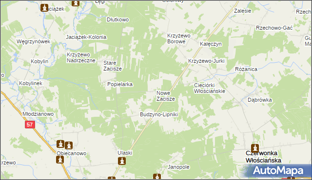 mapa Nowe Zacisze, Nowe Zacisze na mapie Targeo