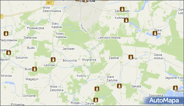 mapa Nowe Zadybie, Nowe Zadybie na mapie Targeo