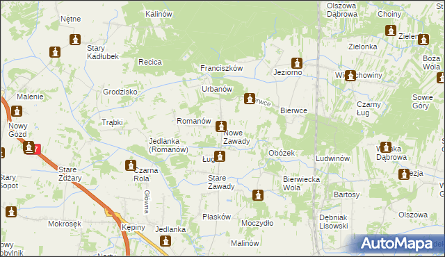 mapa Nowe Zawady, Nowe Zawady na mapie Targeo