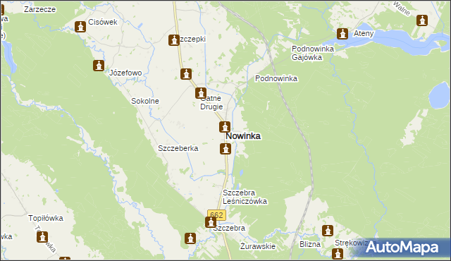 mapa Nowinka powiat augustowski, Nowinka powiat augustowski na mapie Targeo