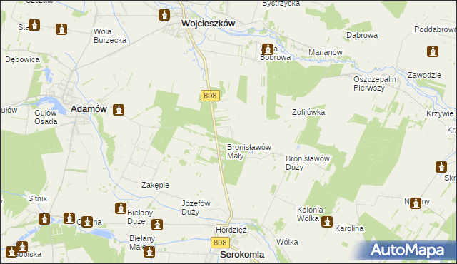 mapa Nowinki gmina Wojcieszków, Nowinki gmina Wojcieszków na mapie Targeo