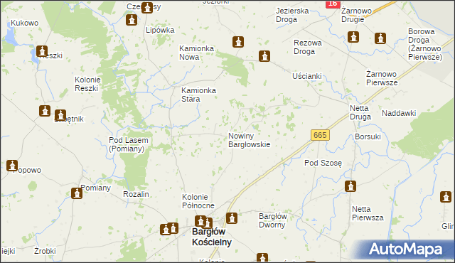 mapa Nowiny Bargłowskie, Nowiny Bargłowskie na mapie Targeo