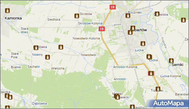 mapa Nowodwór-Piaski, Nowodwór-Piaski na mapie Targeo