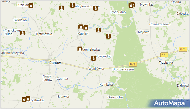 mapa Nowokolno, Nowokolno na mapie Targeo