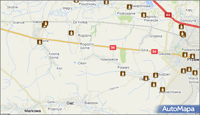 mapa Nowosielce gmina Przeworsk, Nowosielce gmina Przeworsk na mapie Targeo