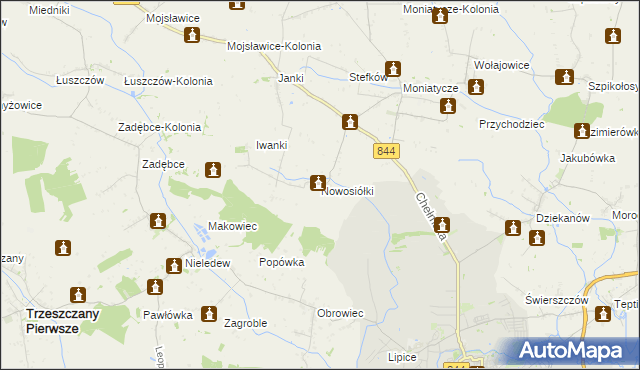 mapa Nowosiółki gmina Hrubieszów, Nowosiółki gmina Hrubieszów na mapie Targeo