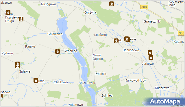 mapa Nowy Dębiec, Nowy Dębiec na mapie Targeo