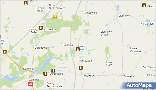 mapa Nowy Dwór gmina Chojnice, Nowy Dwór gmina Chojnice na mapie Targeo