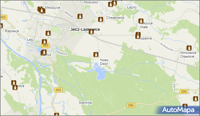 mapa Nowy Dwór gmina Jelcz-Laskowice, Nowy Dwór gmina Jelcz-Laskowice na mapie Targeo