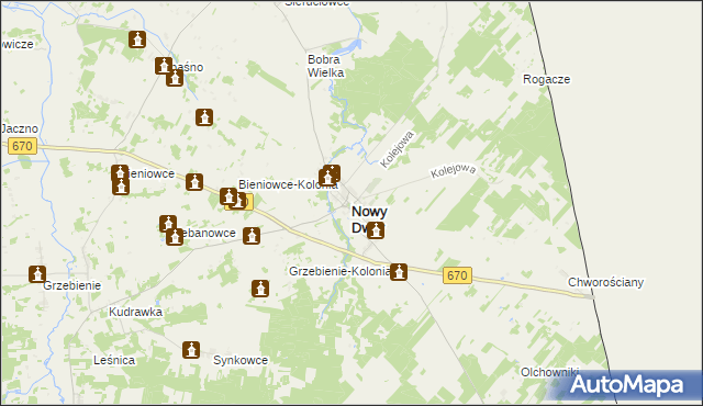 mapa Nowy Dwór powiat sokólski, Nowy Dwór powiat sokólski na mapie Targeo