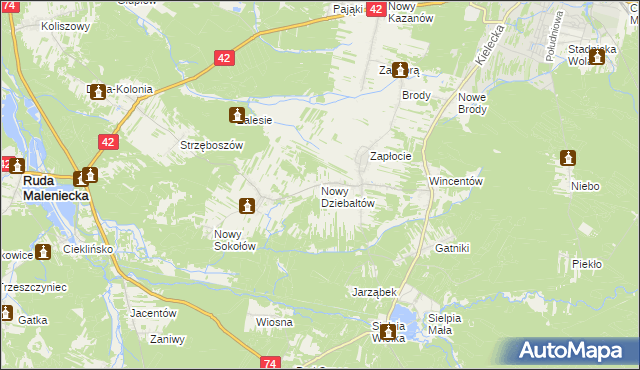 mapa Nowy Dziebałtów, Nowy Dziebałtów na mapie Targeo