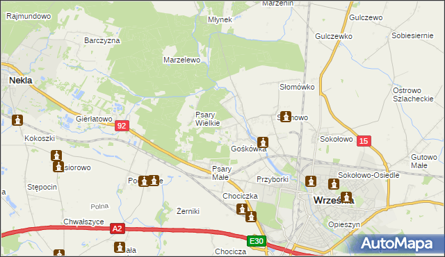 mapa Nowy Folwark gmina Września, Nowy Folwark gmina Września na mapie Targeo