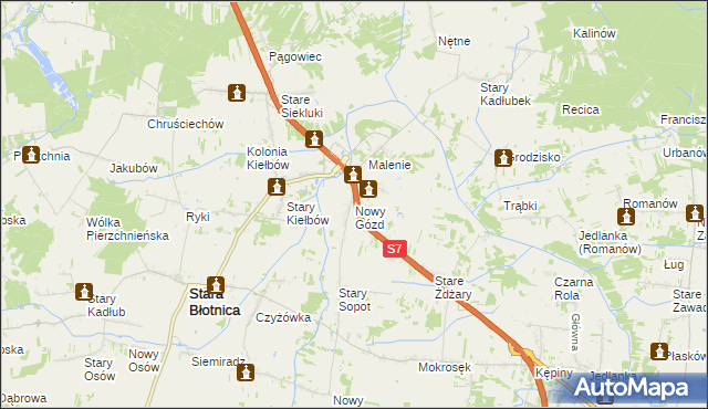 mapa Nowy Gózd, Nowy Gózd na mapie Targeo