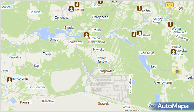 mapa Nowy Janów gmina Kluki, Nowy Janów gmina Kluki na mapie Targeo