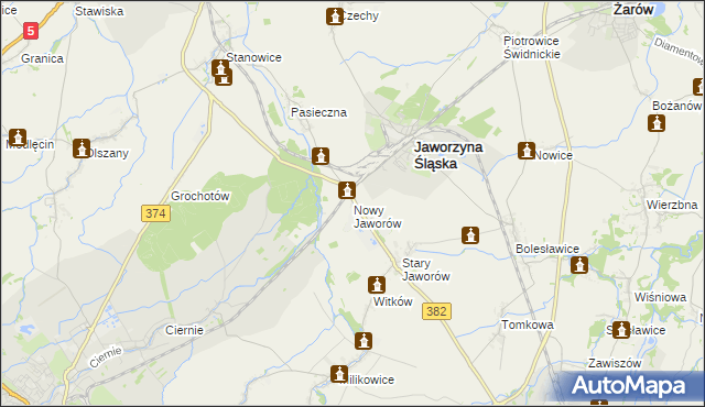 mapa Nowy Jaworów, Nowy Jaworów na mapie Targeo