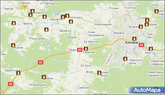 mapa Nowy Kazanów, Nowy Kazanów na mapie Targeo