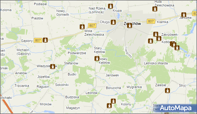 mapa Nowy Kębłów, Nowy Kębłów na mapie Targeo