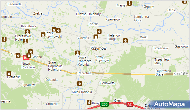 mapa Nowy Krzymów, Nowy Krzymów na mapie Targeo