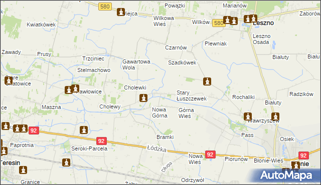 mapa Nowy Łuszczewek, Nowy Łuszczewek na mapie Targeo