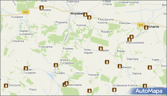 mapa Nowy Majdan, Nowy Majdan na mapie Targeo