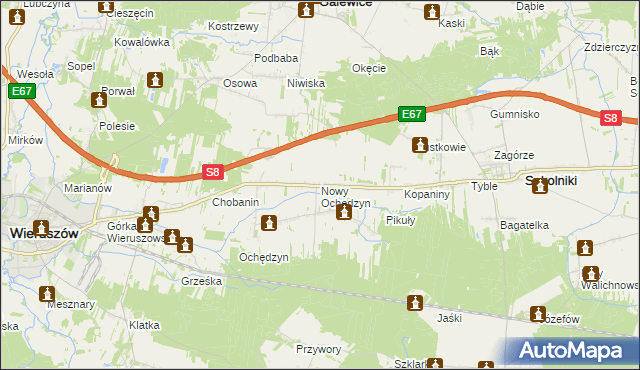 mapa Nowy Ochędzyn, Nowy Ochędzyn na mapie Targeo