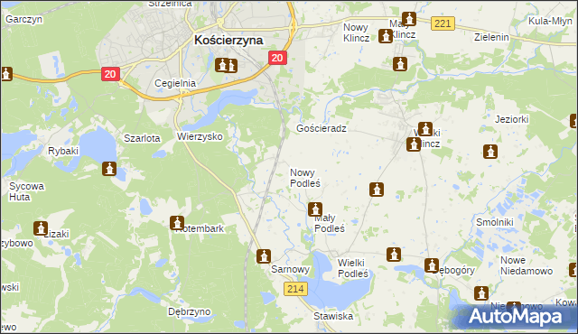 mapa Nowy Podleś, Nowy Podleś na mapie Targeo