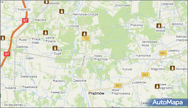 mapa Nowy Prażmów, Nowy Prażmów na mapie Targeo