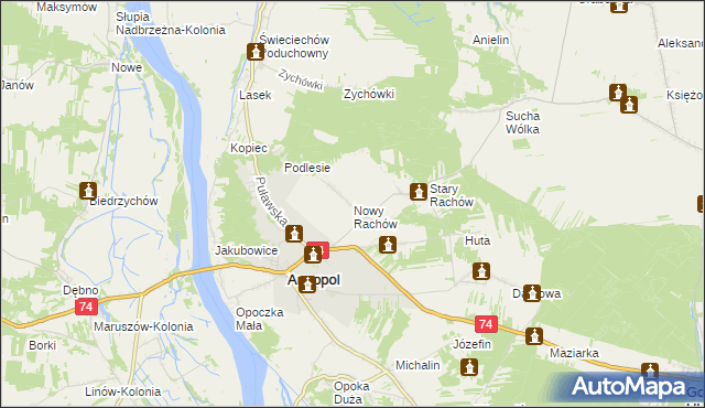 mapa Nowy Rachów, Nowy Rachów na mapie Targeo