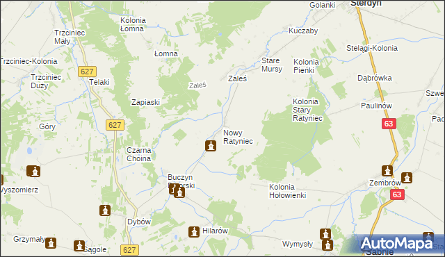 mapa Nowy Ratyniec, Nowy Ratyniec na mapie Targeo