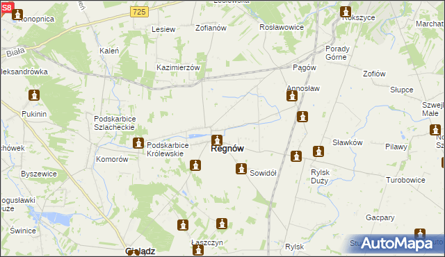 mapa Nowy Regnów, Nowy Regnów na mapie Targeo