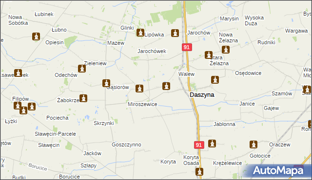 mapa Nowy Sławoszew, Nowy Sławoszew na mapie Targeo