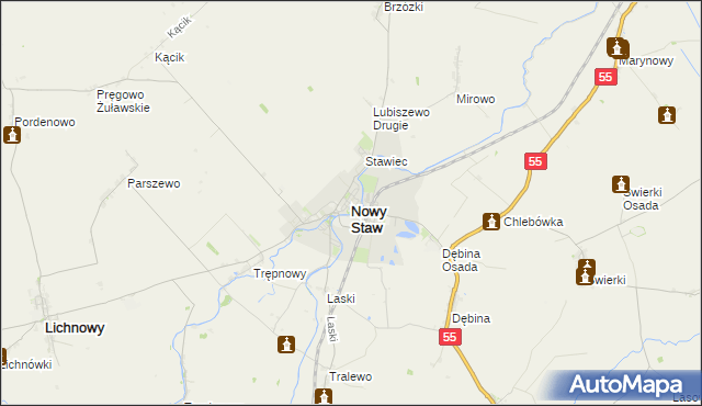 mapa Nowy Staw powiat malborski, Nowy Staw powiat malborski na mapie Targeo