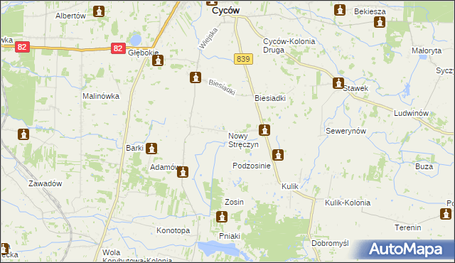 mapa Nowy Stręczyn, Nowy Stręczyn na mapie Targeo