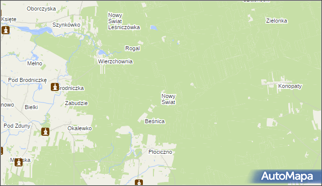 mapa Nowy Świat gmina Górzno, Nowy Świat gmina Górzno na mapie Targeo