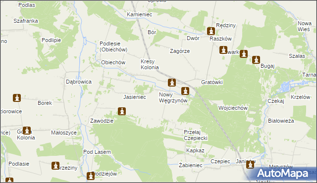 mapa Nowy Węgrzynów, Nowy Węgrzynów na mapie Targeo