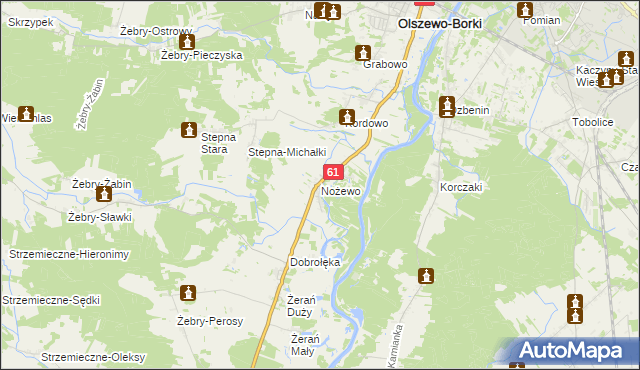 mapa Nożewo, Nożewo na mapie Targeo